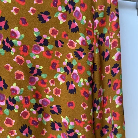 Cabi Burnished Blouse Autumn Floral Brown Orange Blouse Top Bell Sleeve 4042 - Picture 5 of 7